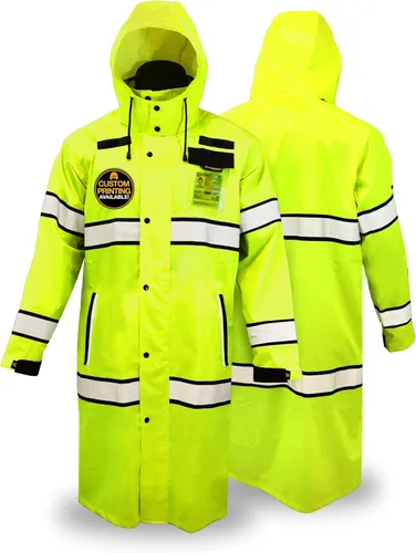 Vista 9 de KwikSafety - Charlotte, NC - Chaqueta de lluvia TORRENT y gabardina ANSI OSHA clase 3 de alta visibilidad, equipo de lluvia Hi Vis