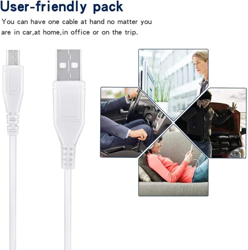 Vista 3 de 5ft White Micro USB Data Cable Cord for SANEI N80,N60,N79 7, N82 7.9 Android WiFi Tablet PC