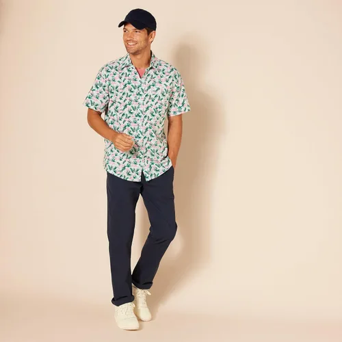 Vista 4 de Tienda Essentials - Camisa para hombre, manga corta, de ajuste regular, estampada