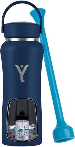 Vista 11 de DYLN - Botella de agua de hidrógeno Crea agua alcalina hidratante rica en hidrógeno hasta 9 pH Botella de agua de acero inoxidable aislada al