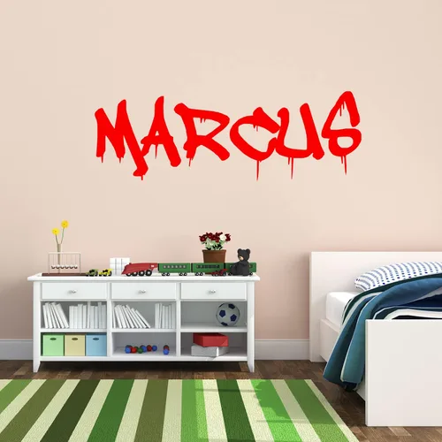 Vista 7 de VWAQ Calcomanía de pared personalizada con nombre de graffiti – Adhesivo decorativo de vinilo personalizado para niños, gráfico de hip hop, CSGN5