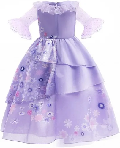 Vista 2 de Vestido de Isabella para niñas, disfraz de Isabella para niñas (6, púrpura), 6 años