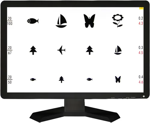 Vista 2 de Panel de gráfico de visión de pantalla de 19 pulgadas Led Visual Acuity Testing Chart Eye Vision Oftálmico LCD Probador óptico Monitor (negro)