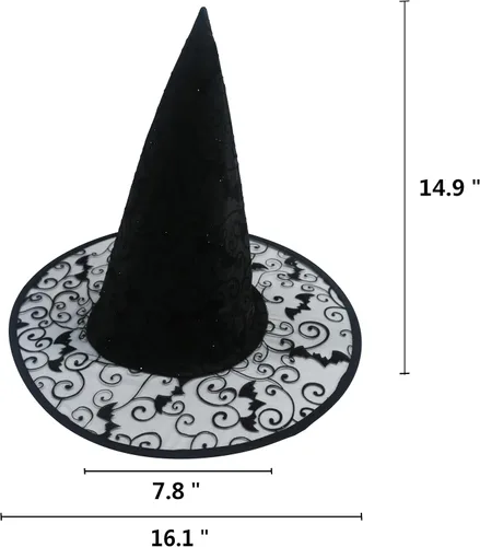 Vista 5 de Hooin Sombrero de brujas - Halloween, paquete de 2 (negro y morado)