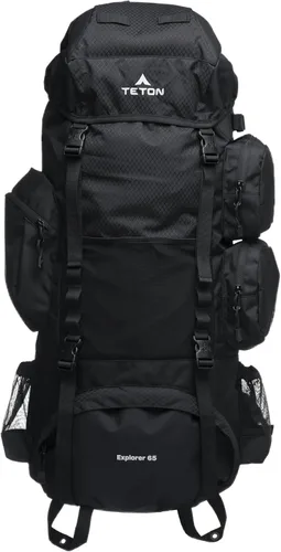 Vista 16 de Teton Explorer 75L Mochila con marco interno para senderismo, camping, mochileros, cubierta de lluvia incluida