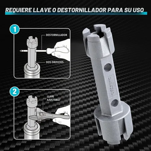 Vista 4 de DURATECH Llave removedora de drenaje de tubo, llave de aleación de aluminio de doble extremo para desagües de baño y ducha