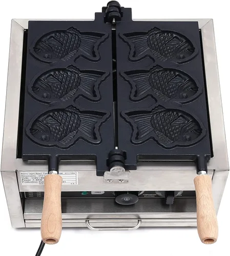 Vista 7 de Taiyaki Maker - Máquina de gofres antiadherente con forma de pescado, para gofres, pan, waffles