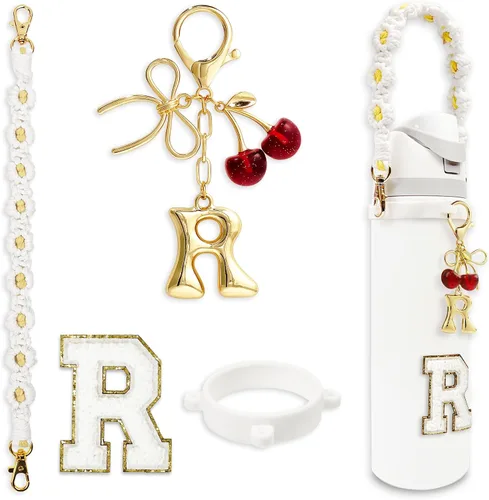 Vista 116 de Letter Handle Strap Accessories with Cute Initial Charm Compatible with Owala Water Bottle 24oz 32oz 40oz Owala Kids