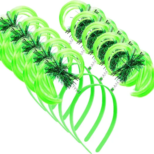 Vista 9 de WILLBOND 6 diademas con pompones envueltas en oropel, accesorios para el cabello para la semana del espíritu, carnaval, despedida de soltera