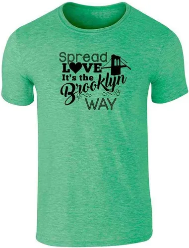 Vista 2 de Pop Threads Spread Love Its The Brooklyn Way Graphic Tee Camiseta para hombre