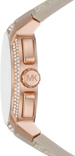 Vista 2 de Michael Kors Sidney - Reloj de cuarzo de acero inoxidable con correa de silicona para mujer