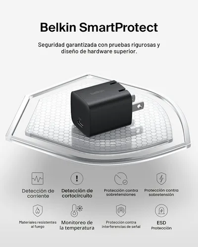 Vista 5 de Belkin Bloque de Carga USB C 25W (Paquete de 2) Incluye Cable USB C - Carga Rápida PD3.0 PPS para Samsung Galaxy S25, S24, Apple iPhone 17, Air