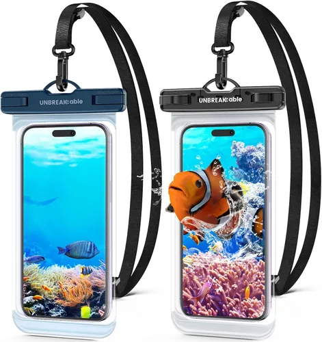 Vista 10 de UNBREAKcable Funda impermeable para teléfono, paquete de 2 fundas impermeables IPX8 para iPhone 17, 16, 15, 14, 13, 12 Pro Max, Samsung S25, S24