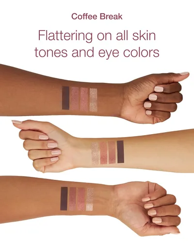 Vista 5 de Mineral Fusion Paleta de sombras de ojos Maquillaje vegano con acabados mate, satinado y brillante Fórmula natural y ligera (Coffee Break)