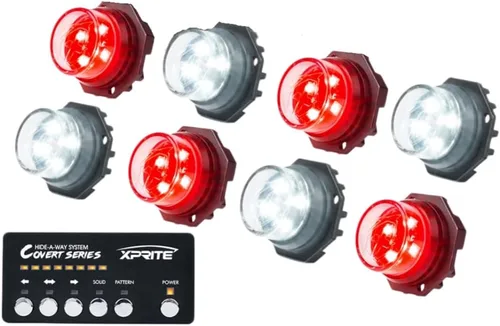 Vista 15 de Xprite Kit de luces estroboscópicas LED ámbar, 20 modos de flash con panel de control, luces traseras, luz antiniebla, montaje