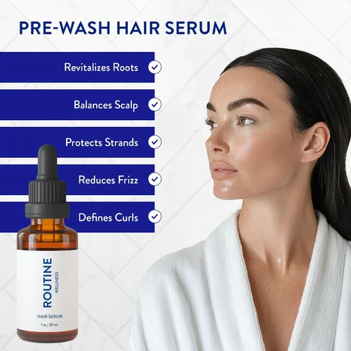 Vista 6 de Paquete Routine Wellness - Juego de Champú y Acondicionador para Cabello Fino, Dos Sueros para la Salud del Cuero Cabelludo, Suplemento