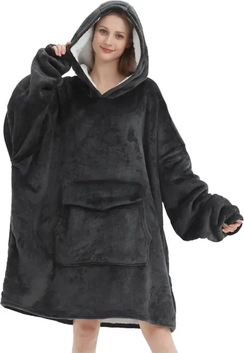 Vista 14 de Fiosnow Sudaderas con capucha de pizza y papas fritas para mujeres y hombres, sudaderas con capucha de tamaño grande para adultos, manta portátil