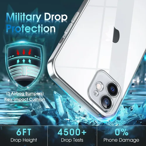 Vista 613 de Supdeal Funda cristalina transparente para iPhone 11, [No se amarillea] [Protección de la cámara] [Probado contra caídas de grado militar] Funda