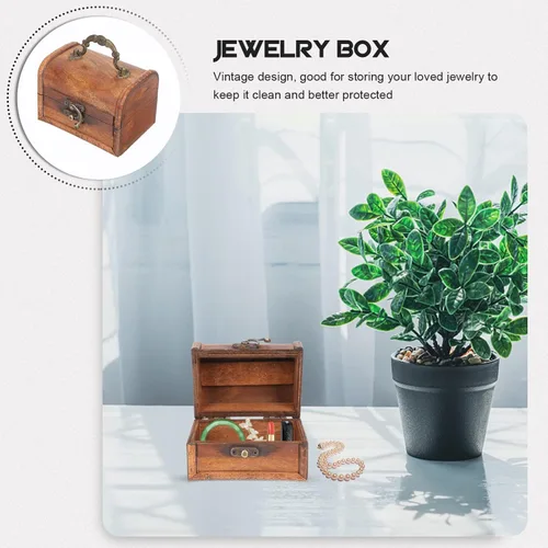 Vista 9 de Beavorty Caja de caja de vidrio con anillo retro de hierro forjado