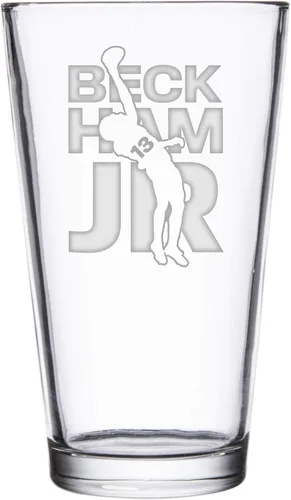 Vista 11 de Hat Shark Jugador atlético deportivo de fútbol – Vasos de pinta grabados con láser para cerveza, jarra de 16 onzas (Allen #17)