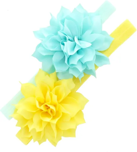 Vista 47 de Diademas de flores de pétalos para bebés y niñas, par elástico para niños pequeños