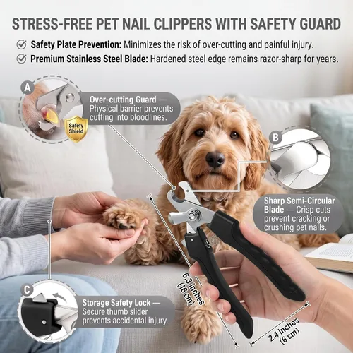 Vista 5 de Kit de 5 cepillos de aseo para perros, desprendimiento para gatos y perros de pelo largo Negro 5 piezas.