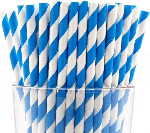Vista 12 de Paquete de 150 pajitas de papel biodegradables de 4 capas de cheurón rosa bebé (compostables, no tóxicas, sin BPA)