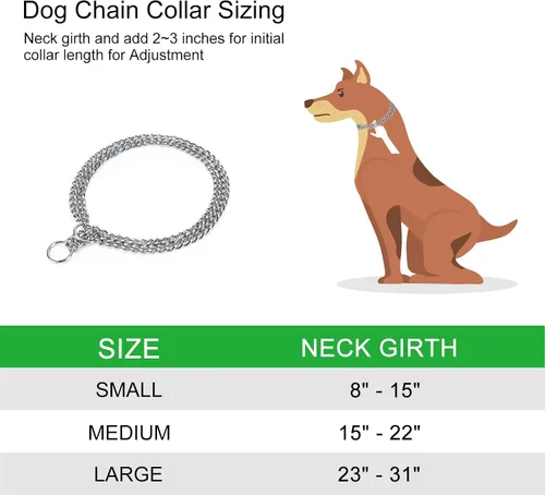 Vista 7 de Collar de cadena para perro, collar de estrangulamiento ajustable para perros pequeños, medianos y grandes (pequeño) Chain Dog Collar, Dog
