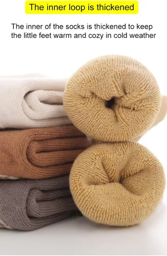 Vista 4 de BEHELE Calcetines de agarre antideslizantes para bebés, calcetines cálidos y gruesos antideslizantes, calcetines para niñas y niños recién nacidos