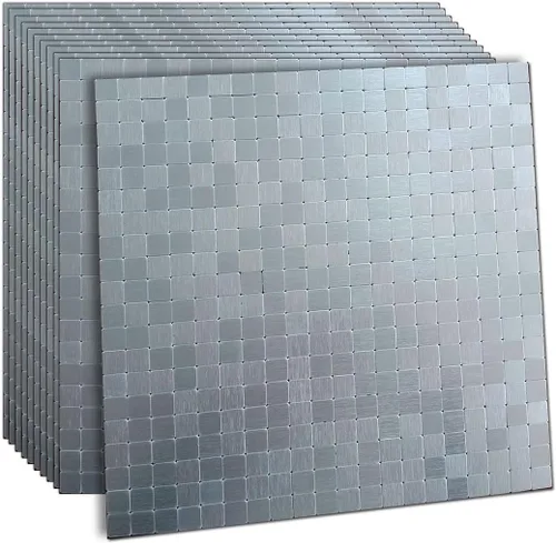 Vista 7 de XUANINY 10 hojas de azulejos de aluminio de superficie negra para loseta en muro para cocina