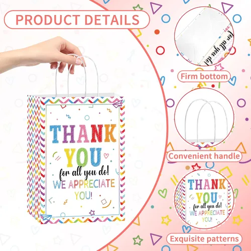 Vista 4 de Bolsas de regalo de agradecimiento para empleados: 16 piezas geniales regalos de agradecimiento para empleados, pequeñas bolsas de regalo