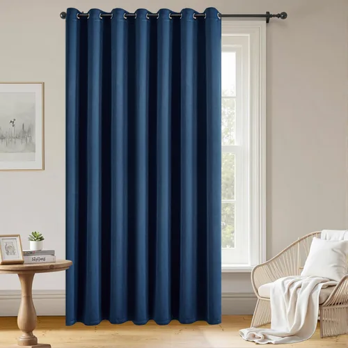 Vista 27 de Cortinas opacas para sala de estar, cortinas 100% opacas de 90 pulgadas de largo, juego de 2 paneles de 2 paneles, con aislamiento térmico, pestaña