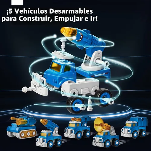Vista 6 de CubicFun - Juguete de robot-vehículo para desmontar, 5 en 1, juguetes de construcción para niños de 5 años, multicolor 5 in 1 Take Apart Trucks