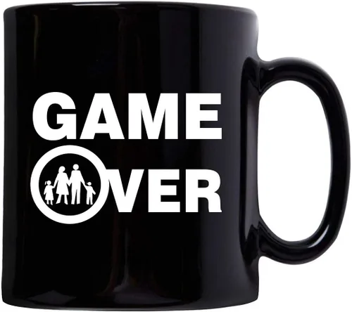 Vista 2 de Funny Family Gifts for Game Developer Designer - Game Over Mug Coffee Tea Cup Black Ceramic 11oz - Video Gaming Design Dev Team Development Cute Gag