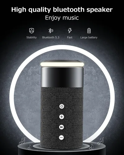 Vista 6 de COLSUR Altavoz Bluetooth, cargador inalámbrico magnético, altavoces Bluetooth con luz nocturna, estación de carga inalámbrica 2 en 1 para iPhone