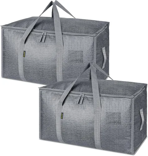 Vista 64 de BALEINE Paquete de 2 bolsas de mudanza de gran tamaño con asas reforzadas, bolsa de almacenamiento resistente para ropa, suministros de mudanza