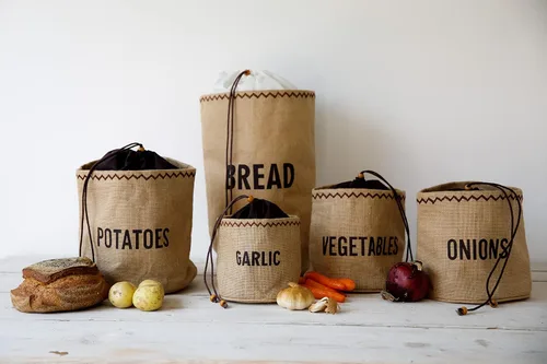 Vista 6 de KitchenCraft Natural Elements - Bolsa de pan ecológica con cordón, 1% algodón, 13.4 x 6.7 x 16.5 in