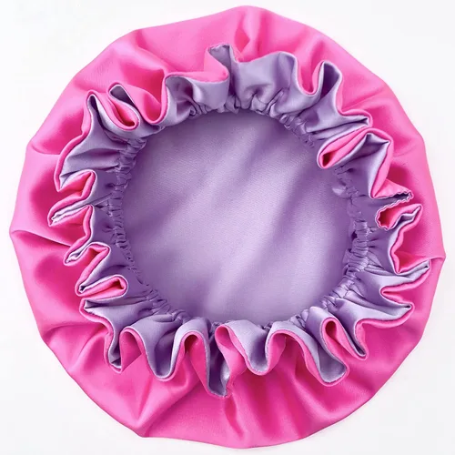 Vista 6 de AKISS - Exquisita gorra para dormir reversible con forro de satén para bebés, recién nacidos, niños grandes y pequeños y mamásmujeres
