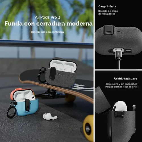 Vista 3 de VRS Design Cerradura Moderna para Estuche de Apple AirPods Pro de 3ª Generación (2025) – Estilo Protector Elegante con Seguridad de Bloqueo