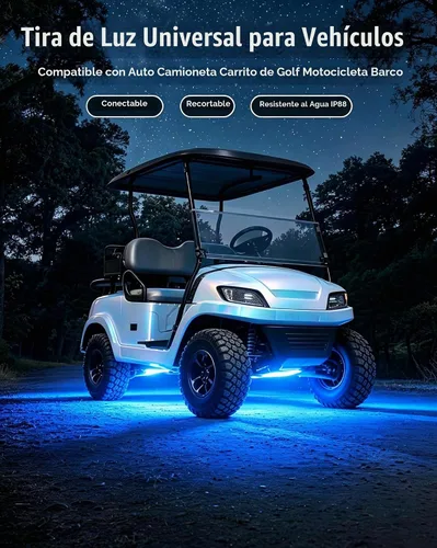 Vista 3 de Keiurot Tira de luces LED para automóvil, 24 pulgadas, conectable, azul, para coches, barcos, carros de golf, camiones, impermeables, 12 V, paquete