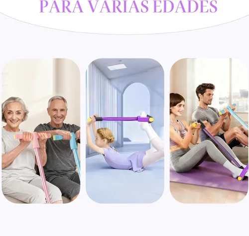 Vista 8 de Pedal Resistance Band with Handle, Upgraded 6-Tube Exercise Bands