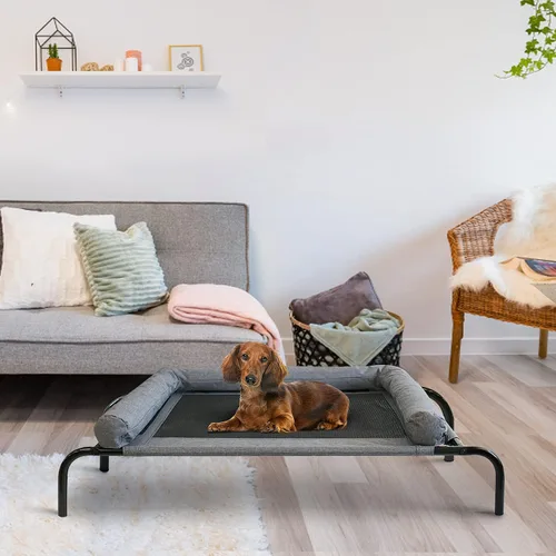 Vista 6 de PETIME Cama elevada refrescante para mascotas, cunas elevadas para perros pequeños, hamaca portátil para mascotas para interiores y exteriores