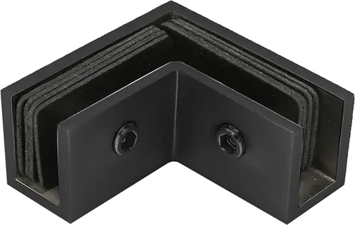 Vista 7 de Manga cuadrada de latón de 90 grados para sujetar sobre la puerta de la ducha Abrazadera de vidrio para 5/16" a 1/2" (8 a 0.472 in) de espesor