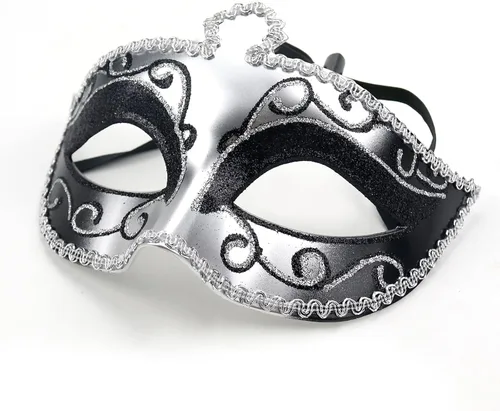 Vista 5 de Máscara de mascarada para hombres, máscara veneciana griega romana, Halloween, cosplay, fiesta, disfraz para hombres, máscara de Mardi Gras
