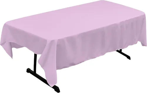 Vista 135 de LA Linen Mantel rectangular lavable de popelín de poliéster, resistente a las manchas y a las arrugas, cubierta de mesa 60x84, mantel de tela