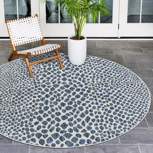 Vista 22 de Unique Loom Outdoor Collection Alfombra de área - Ciudad del Cabo (2' 2' x 3' 1' Rectángulo, Azul/Oliva)
