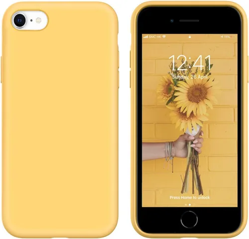 Vista 6 de IceSword Funda para iPhone SE 3 2022 [actualizada]/ iPhone SE 2020 (2ª generación)/iPhone 7/iPhone 8 funda de silicona azul, funda de goma de gel
