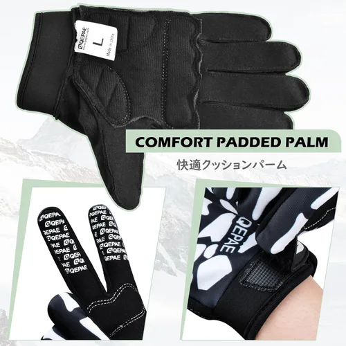 Vista 6 de TRIWONDER Guantes de esqueleto, guantes de ciclismo, guantes de calavera para hombres, mujeres, niños, para bicicleta, motocicletas, deportes