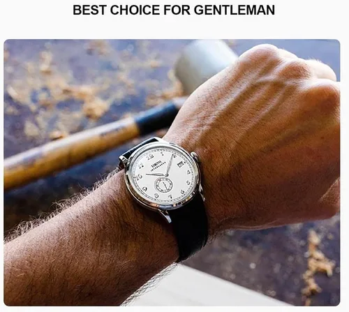 Vista 20 de LOBINNI Reloj mecánico automático impermeable de muñeca masculina vestido masculino moda lujo negocios relojes
