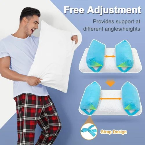 Vista 2 de AOSSA Almohada estabilizadora de cuello para dormir – Cuña triangular boca arriba para posicionamiento de cabeza y cuello, recuperación poscirugía